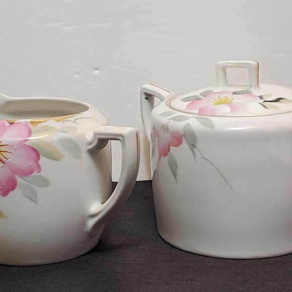 Vintage NORITAKE Azalea Sugar & Creamer Bowls Set